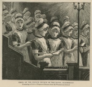 Hugenoci w Anglii: Chór francuskiego Kościoła Savoy, Bloomsbury autorstwa English School