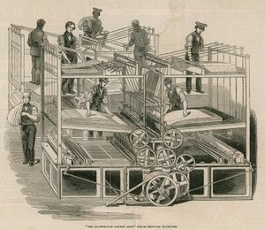 Parowe maszyny drukarskie Illustrated London News autorstwa English School
