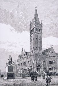 The Independent Church, Collins Street, Melbourne, Australia, z Australian Pictures, wyd. przez Towarzystwo Traktu Religijnego, 1886 autorstwa English School