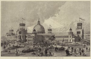 The International Exhibition Building, Sydney, Nowa Południowa Walia (grafika) autorstwa English School