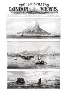 The Island of Krakatoa, okładka The Illustrated London News, 8 września 1883 r. autorstwa English School