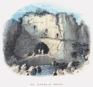 Jordan pod Paneas (kolorowy grawerunek) autorstwa English School