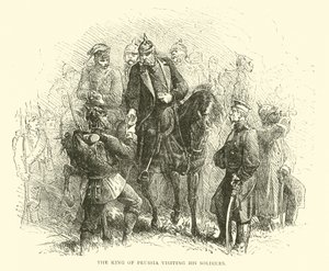 Król pruski z wizytą u swoich żołnierzy, sierpień 1870 autorstwa English School