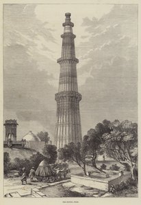 Kootub, Delhi (grawerowanie) autorstwa English School