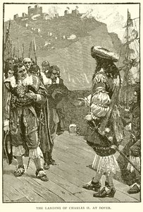 Lądowanie Karola II w Dover autorstwa English School