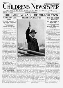 Ostatnia podróż Shackletona, pierwsza strona „Gazety Dziecięcej”, luty 1922 (druk gazetowy)