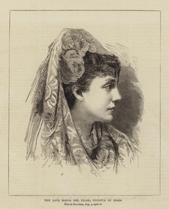 Późna Maria del Pilar, Infantka Hiszpanii (rycina) autorstwa English School