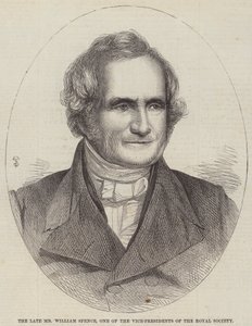 Zmarły pan William Spence, jeden z wiceprzewodniczących Towarzystwa Królewskiego (grafika) autorstwa English School