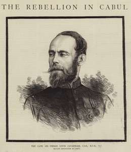 Późny Sir Pierre Louis Cavagnari, CSI, KCB, VC (grawerowanie) autorstwa English School