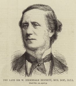 Późny Sir W Sterndale Bennett, Mus Doc, DCL (grawerowanie) autorstwa English School