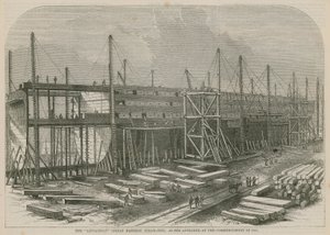 Parowiec Lewiatan (Wielki Wschód), jak pojawił się na początku 1855 r. autorstwa English School