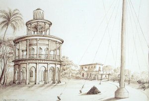 Latarnia morska w Kandy (pióro i atrament na papierze) autorstwa English School