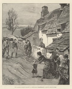 Wybuch w kopalni Llanerch w Abersychan, Monmouthshire, sprowadzający do domu umarłych (grawerowanie) autorstwa English School