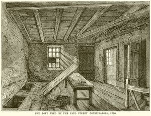 Loft używany przez spiskowców Cato Street, 1820 autorstwa English School