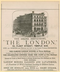 The London, restauracja, 191 Fleet Street, Temple Bar autorstwa English School
