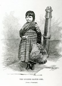Dziewczyna z zapałkami Lucyfera, ok. 1840 r autorstwa English School