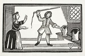 The Mad Pranks of Tom Tram, ilustracja z książki Chap-books of the Eighteenth Century Johna Ashtona, wyd. 1882 autorstwa English School