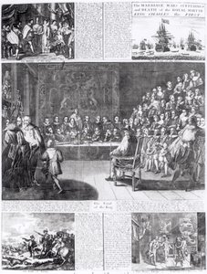 Małżeństwo, wojny, cierpienie i śmierć królewskiego męczennika króla Karola I, druk Henry Overton i J. Hoole (rycina) (zdjęcie Bundw) autorstwa English School