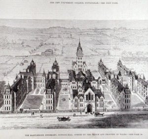 Szpital Marylebone, Notting Hill, otwarty przez księcia i księżną Walii, z The Illustrated London News, 7 lutego 1881 autorstwa English School