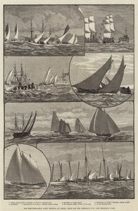 Regaty Floty Śródziemnomorskiej w Palmie, wyścig o Puchar Admirała (grawerowanie) autorstwa English School