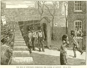 Mob of Spenceans wzywający Tower of London autorstwa English School