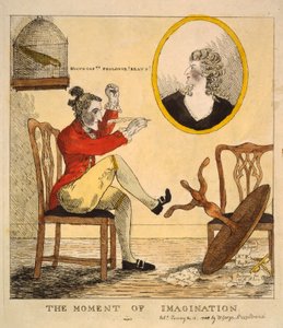 Moment wyobraźni, wyd. 1785 (ręcznie kolorowane grawerowanie) autorstwa English School