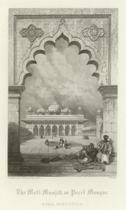 Moti Masjid, czyli Meczet Perłowy, Agra, Indie autorstwa English School