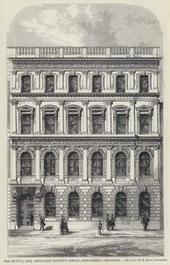 Biura Towarzystwa Ubezpieczeń Wzajemnych na Życie, King-Street, Cheapside (grawerowanie) autorstwa English School