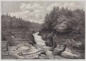 Naturalne Schody na rzece Montmorency, niedaleko Quebecu (rycina) autorstwa English School