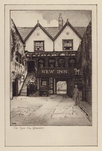 The New Inn, Gloucester (litografia) autorstwa English School