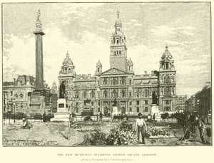 Nowe budynki miejskie, George Square, Glasgow autorstwa English School