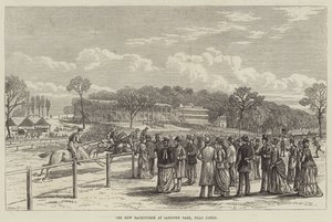 Nowy tor wyścigowy w Sandown Park, niedaleko Esher (grawerowanie) autorstwa English School