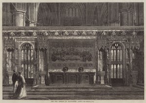 Nowe Reredos w Opactwie Westminsterskim (grawerowanie) autorstwa English School
