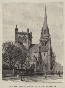 Nowy kościół rzymskokatolicki w Cambridge (grafika) autorstwa English School