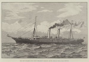 The New Steamer Scot, Union Steamship Company, South African Royal Mail Service (grawerowanie) autorstwa English School