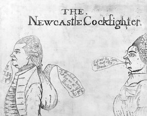Newcastle Cockfighter, około 1750 autorstwa English School