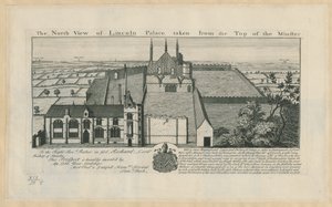 Widok pałacu Lincoln od strony północnej, z góry Minster autorstwa English School