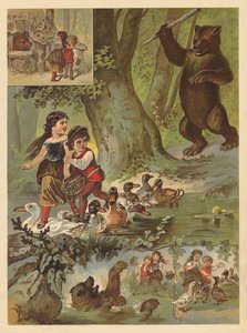 Stary niedźwiedź, który mieszkał w domu z cukru (chromolitho) autorstwa English School