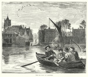 Stara łódź w Chiswick (rycina) autorstwa English School