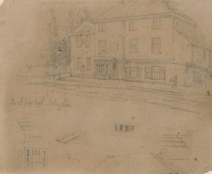 The Old Pied Bull Inn, Islington (atrament na papierze) autorstwa English School