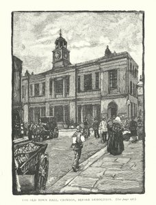 Stary ratusz w Croydon przed rozbiórką (rycina) autorstwa English School