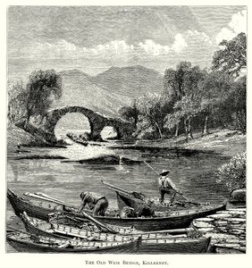 Stary most nad jazem, Killarney (grawerunek) autorstwa English School