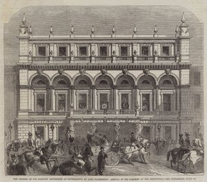 Otwarcie Hartley Institution w Southampton przez Lorda Palmerstona, Przybycie Jego Lordowskiej Mości w Instytucie (grawerowanie) autorstwa English School