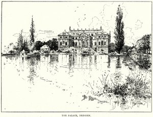 Pałac w Dreźnie (rycina) autorstwa English School