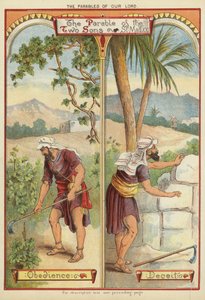 Przypowieści Chrystusa: przypowieść o dwóch synach (chromolitho) autorstwa English School