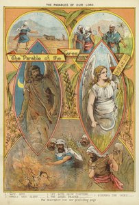Przypowieści Chrystusa: Przypowieść o chwastach (chromolitho) autorstwa English School