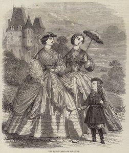 Paris Fashions na czerwiec (grawerowanie) autorstwa English School