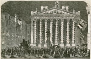 Iluminacje Pokoju w Royal Exchange, Londyn, 29 maja 1856 r autorstwa English School