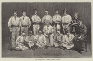 Philadelphia Cricket Team w Londynie (grawerowanie) autorstwa English School