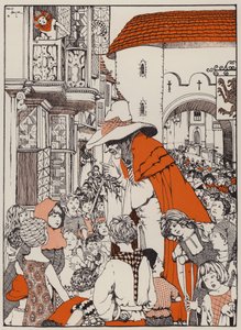 The Pied Piper (kolorowa litografia) autorstwa English School